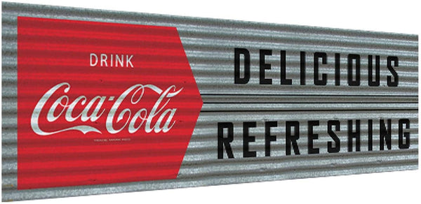 Coca-Cola Screen Printed Corrugated Metal Sign