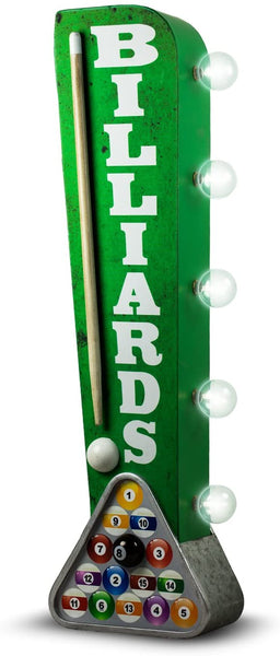 Billiards Pool Hall Battery Powered LED Marquee Sign