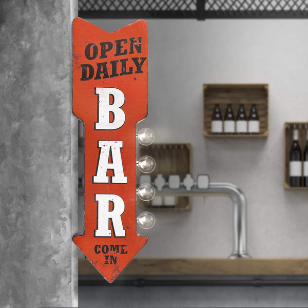 Bar Open Daily Battery Powered LED Marquee Sign