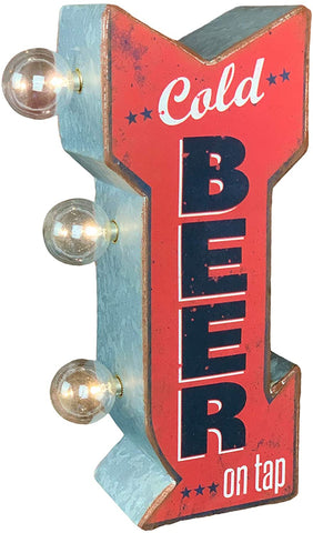 Cold Beer On Tap Battery Powered LED Marquee Sign