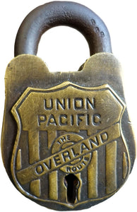 Union Pacific Overland Railroad Solid Brass Lock With Keys