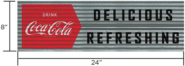 Coca-Cola Screen Printed Corrugated Metal Sign