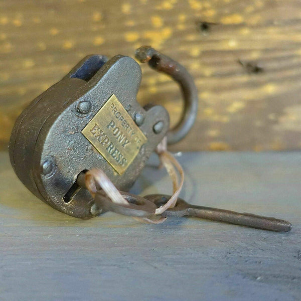 Pony Express Cast Iron Working Lock With Keys