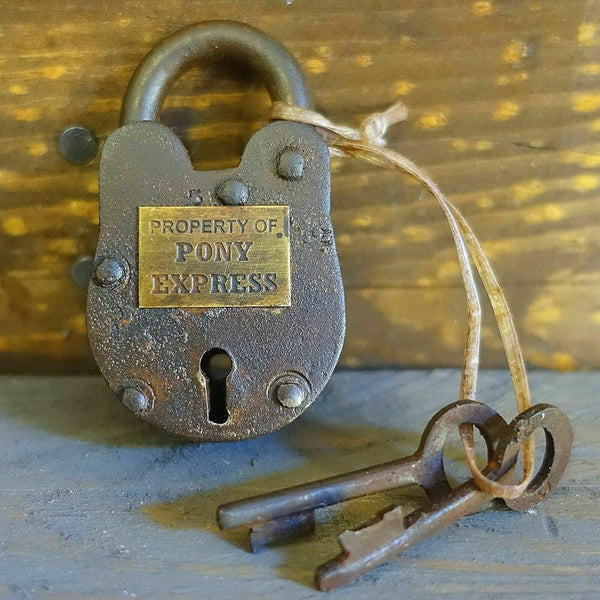 Pony Express Cast Iron Working Lock With Keys