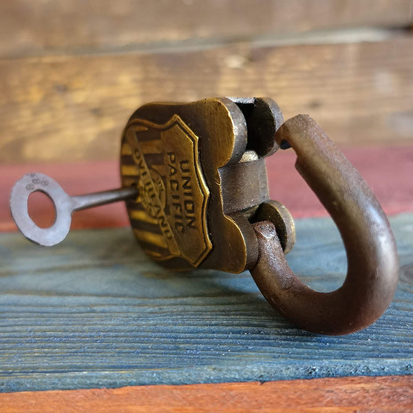 Union Pacific Overland Railroad Solid Brass Lock With Keys