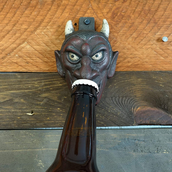 Red Devil Wall Mounted Cast Iron Bottle Opener