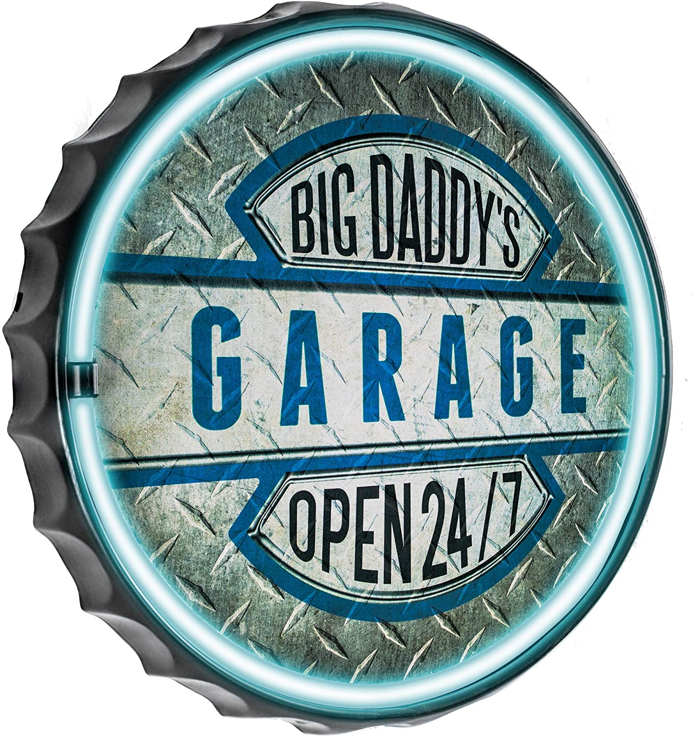Big Daddy's Garage Bottle Cap Battery Powered LED Sign