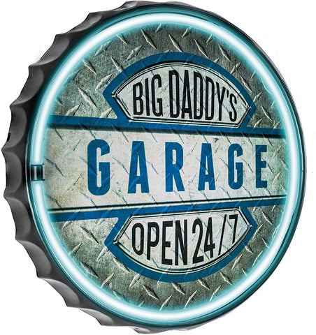 Big Daddy's Garage Bottle Cap Battery Powered LED Sign
