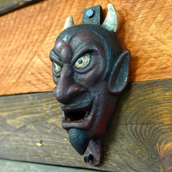 Red Devil Wall Mounted Cast Iron Bottle Opener