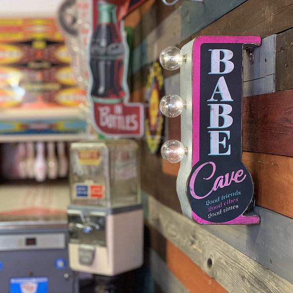 Babe Cave Battery Powered LED Marquee Sign