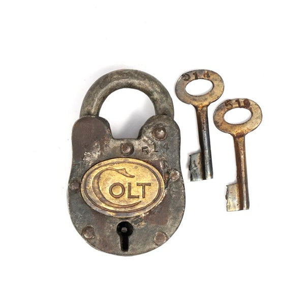 Colt Gun Cabinet Cast Iron Working Padlock With Keys