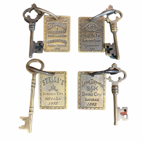 Brothel Solid Brass Keys With Tags (Set Of 4)