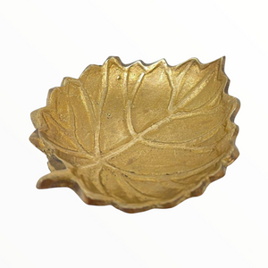 Solid Brass Mid-Century Leaf Ashtray