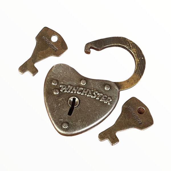 Winchester Heart Solid Brass & Steel Lock With Keys