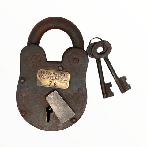 Leavenworth Federal Prison Cast Iron Lock & Keys