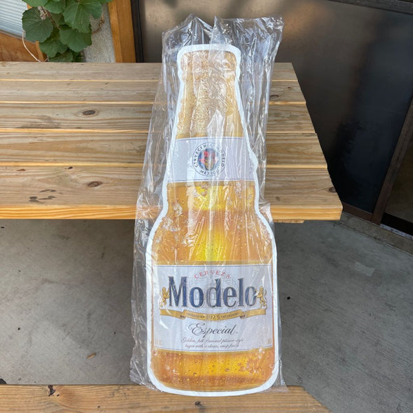 Modelo Especial Cerveza Bottle Shaped Embossed Metal Sign