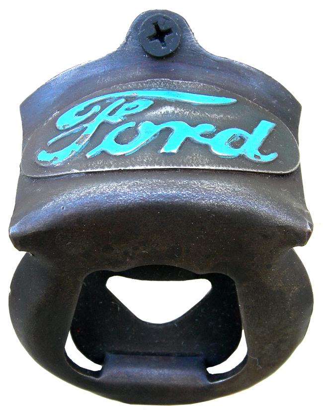 Ford Wall Mounted Bottle Opener Die Cast Metal With Painted Antique Finish