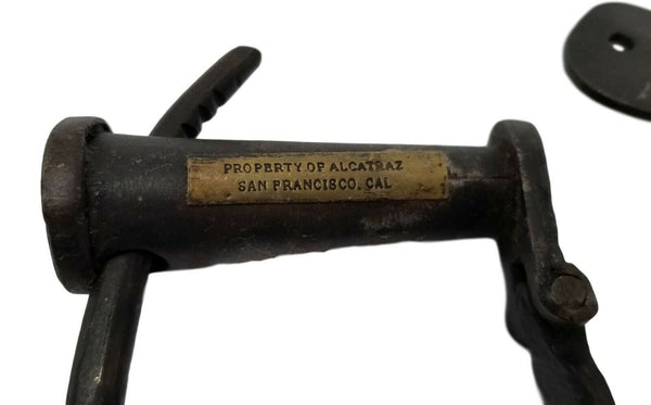 Alcatraz Prison Adjustable Iron Handcuffs With Brass Tag