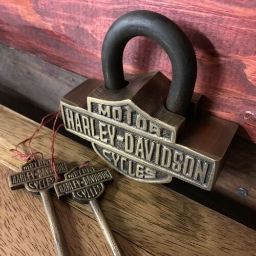Harley Davidson Motorcycles Working Brass Lock With Two Keys