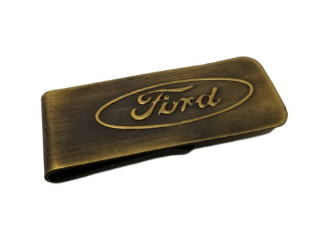 Ford Money Clip Solid Brass With Antique Finish