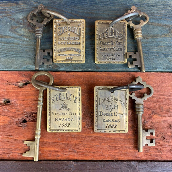 Brothel Solid Brass Keys With Tags (Set Of 4)