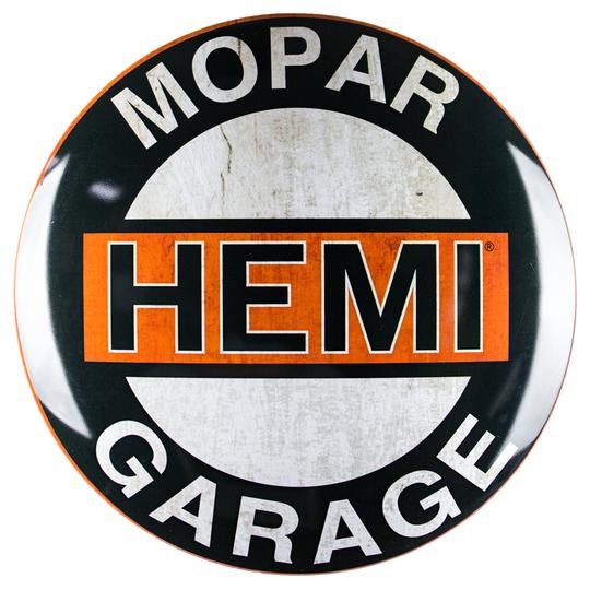 Mopar Hemi Garage Dome Shaped Metal Sign