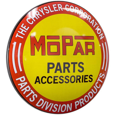 Mopar Parts Accessories Dome Shaped Metal Sign