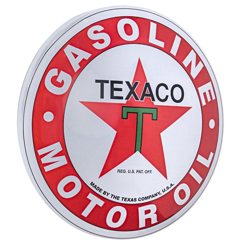 Texaco Gasoline Motor Oil Dome Shaped Metal Sign