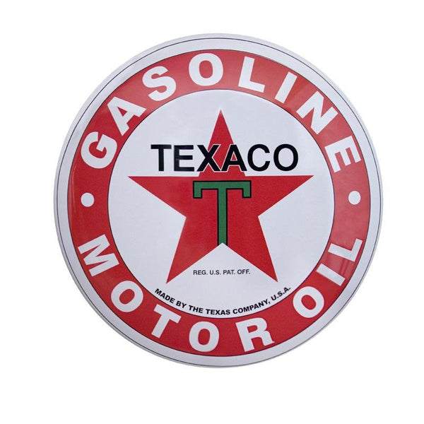 Texaco Gasoline Motor Oil Dome Shaped Metal Sign
