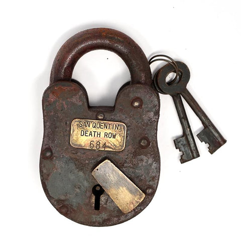 San Quentin Death Row Cast Iron Prison Lock With Antique Finish
